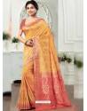 Mustard Dola Silk Jacquard Worked Designer Saree