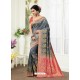 Grey Dola Silk Jacquard Worked Designer Saree