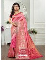 Light Pink Dola Silk Jacquard Worked Designer Saree