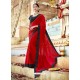Red Fancy Lace Worked Saree