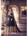 Navy Blue Georgette Embroidered Designer Anarkali Suit