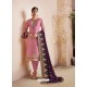 Pink Georgette Satin Heavy Embroidered Straight Suit