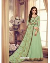 Sea Green Real Georgette Embroidered Anarkali Suit