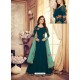 Teal Real Georgette Embroidered Anarkali Suit