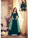 Teal Real Georgette Embroidered Anarkali Suit