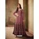 Deep Wine Georgette Embroidered Designer Floor Length Suit