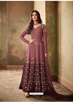 Deep Wine Georgette Embroidered Designer Floor Length Suit