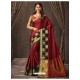 Maroon Silk Designer Saree