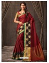 Maroon Silk Designer Saree