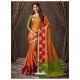 Orange Silk Designer Saree