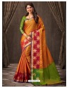 Orange Silk Designer Saree