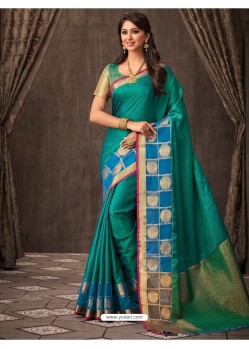 Teal Silk Designer Saree