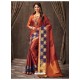 Rust Silk Designer Saree