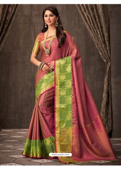 Medium Violet Silk Designer Saree