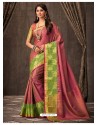 Medium Violet Silk Designer Saree