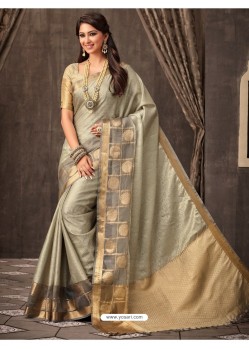 Taupe Silk Designer Saree