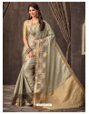 Taupe Silk Designer Saree