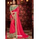 Fuchsia Fancy Embroidery Work Party Wear Saree