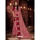 Light Pink Fancy Embroidery Work Party Wear Saree