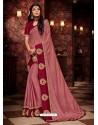 Light Pink Fancy Embroidery Work Party Wear Saree