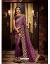 Purple Fancy Embroidery Work Party Wear Saree