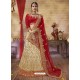 Cream Silk Satin Embroidered Lehenga Choli