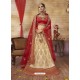 Light Beige Silk Satin Embroidered Lehenga Choli