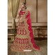 Desirable Red Velvet Designer Lehenga Choli