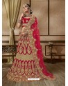 Desirable Red Velvet Designer Lehenga Choli