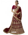 Elegant Maroon Velvet Designer Lehenga Choli