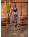 Graceful Purple Velvet Designer Lehenga Choli