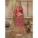 Excellent Red Velvet Designer Lehenga Choli