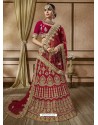 Attractive Red Velvet Designer Lehenga Choli