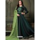 Dark Green Heavy Tapeta Satin Silk Floor Length Suit