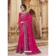 Rani Georgette Embroidered Designer Saree