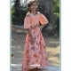 Peach Silk Hand Worked Designer Gown