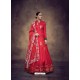 Red Heavy Tapeta Silk Embroidered Anarkali Suit