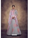 Light Grey Heavy Tapeta Silk Embroidered Anarkali Suit