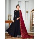 Black Georgette Embroidered Anarkali Suit