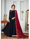 Black Georgette Embroidered Anarkali Suit