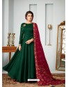 Dark Green Georgette Embroidered Anarkali Suit