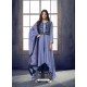 Blue Pure Heavy Maslin Designer Palazzo Suit