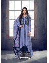 Blue Pure Heavy Maslin Designer Palazzo Suit