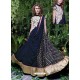 Peacock Blue Net Viscose Heavy Embroidered Designer Gown