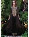 Black Rasal Net Heavy Embroidered Designer Gown