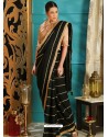 Black Silk Sequence Embroidered Party Wear Saree