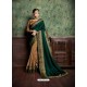 Dark Green And Gold Party Wear Designer Silk Saree