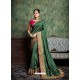 Dark Green Party Wear Designer Silk Saree