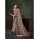 Taupe Party Wear Designer Silk Saree