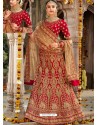 Admirable Red Silk Heavy Embroidered Designer Bridal Lehenga Choli